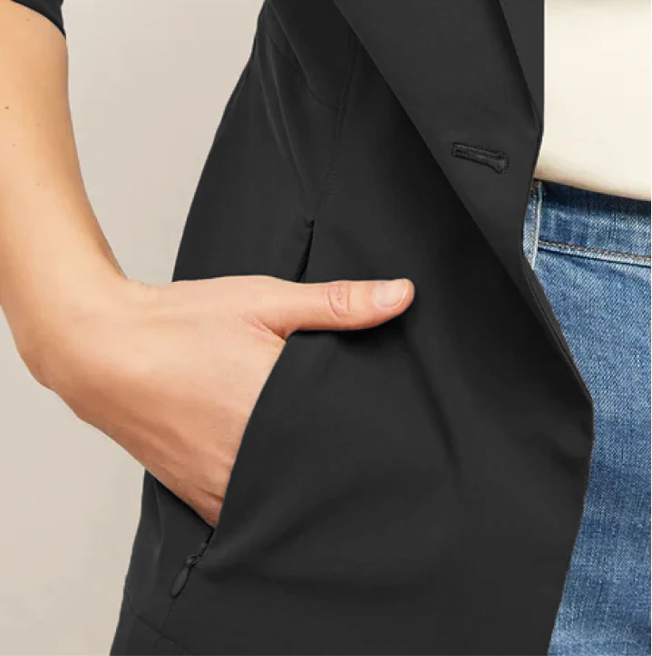 Thoughtful design details on the Moreland blazer